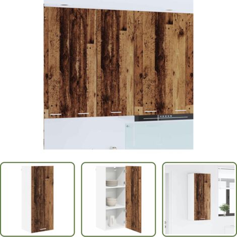 vidaXL Armario cocina moderno -  Mueble colgante con puerta Madera vieja 40 x 31 x 100 cm