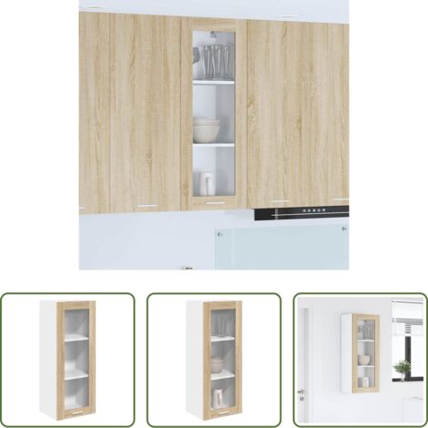 vidaXL Armario cocina moderno -  Mueble colgante con puerta Roble Sonoma 40 x 31 x 100 cm