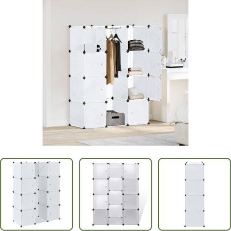vidaXL Armario con 9 compartimentos -  Armario modular con 9 compartimentos blanco 109x36,5x143 cm
