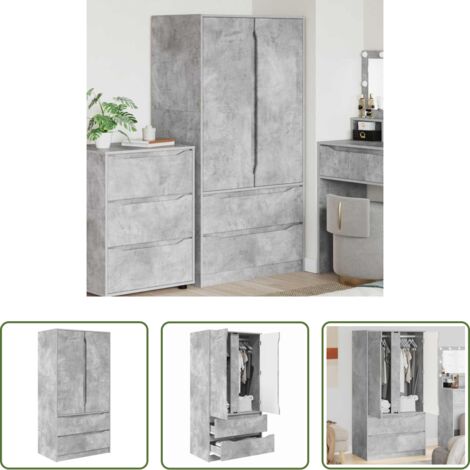 vidaXL Armario con cajón - Gabinete de Baño con cajón Gris Concreto 79,5 x 49 x 156 cm