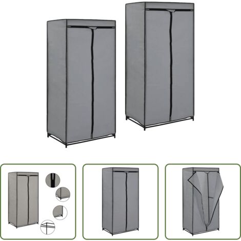 vidaXL Armario con cremalleras -  Armarios 2 unidades gris 75x50x160 cm