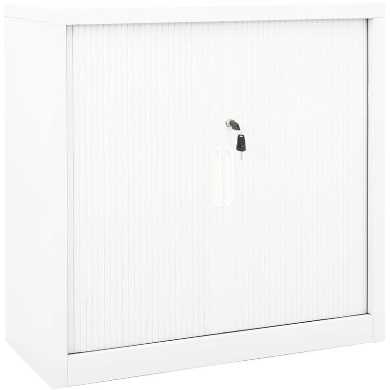 

Armario con puerta corredera blanca acero 90x40x90 cm - Blanco - Vidaxl