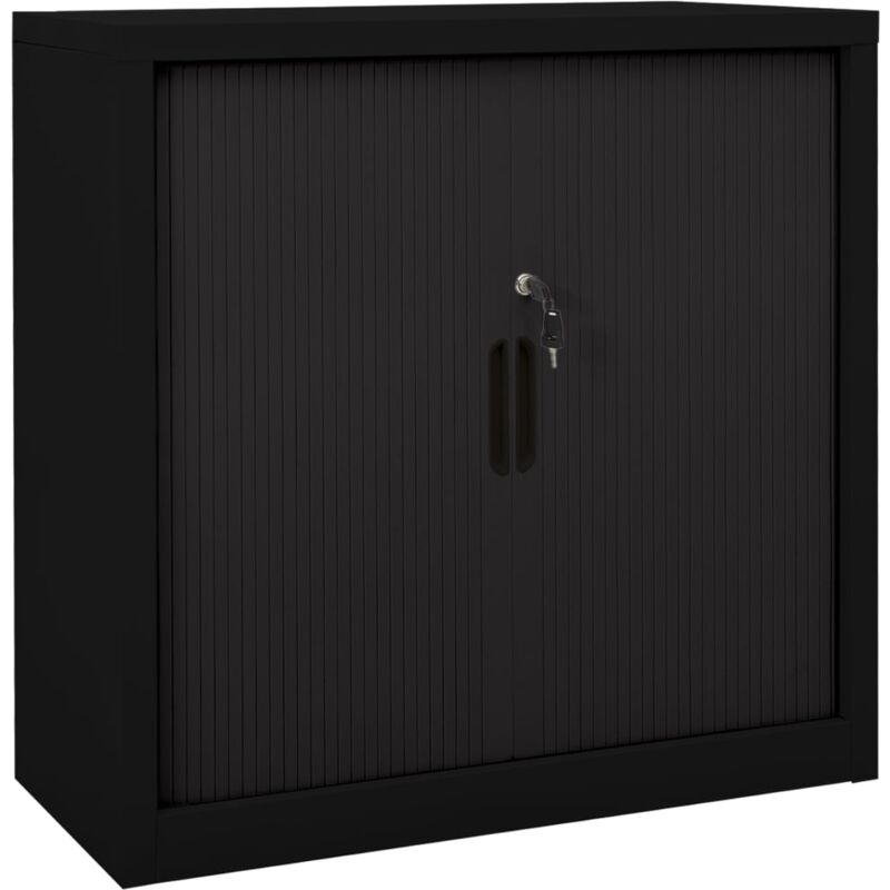 

Armario con puerta corredera negro y blanco acero 90x40x90 cm - Negro - Vidaxl