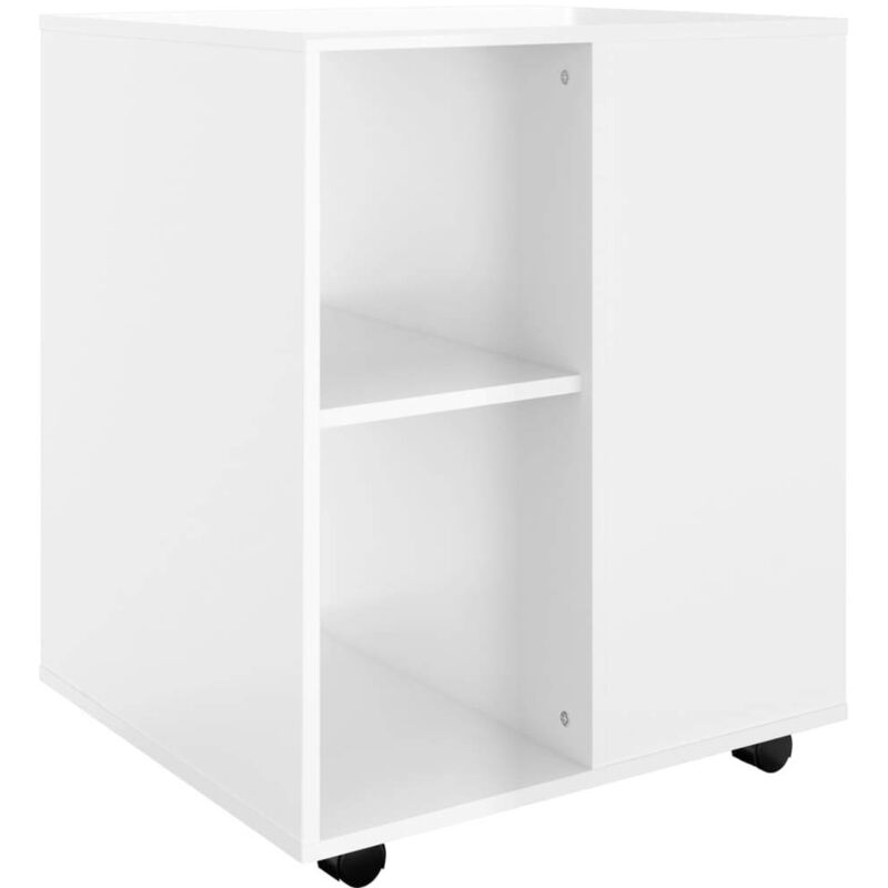 

Armario con ruedas de aglomerado 60x53x72 cm blanco brillante - Blanco - Vidaxl