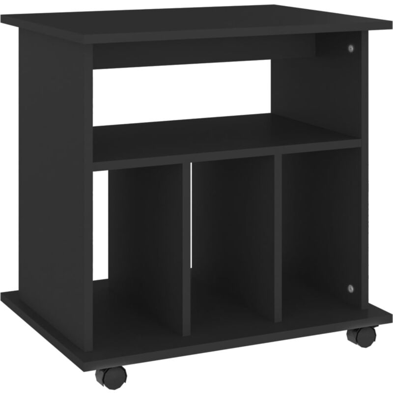 

Armario con ruedas de aglomerado 60x45x60 cm negro - Negro - Vidaxl