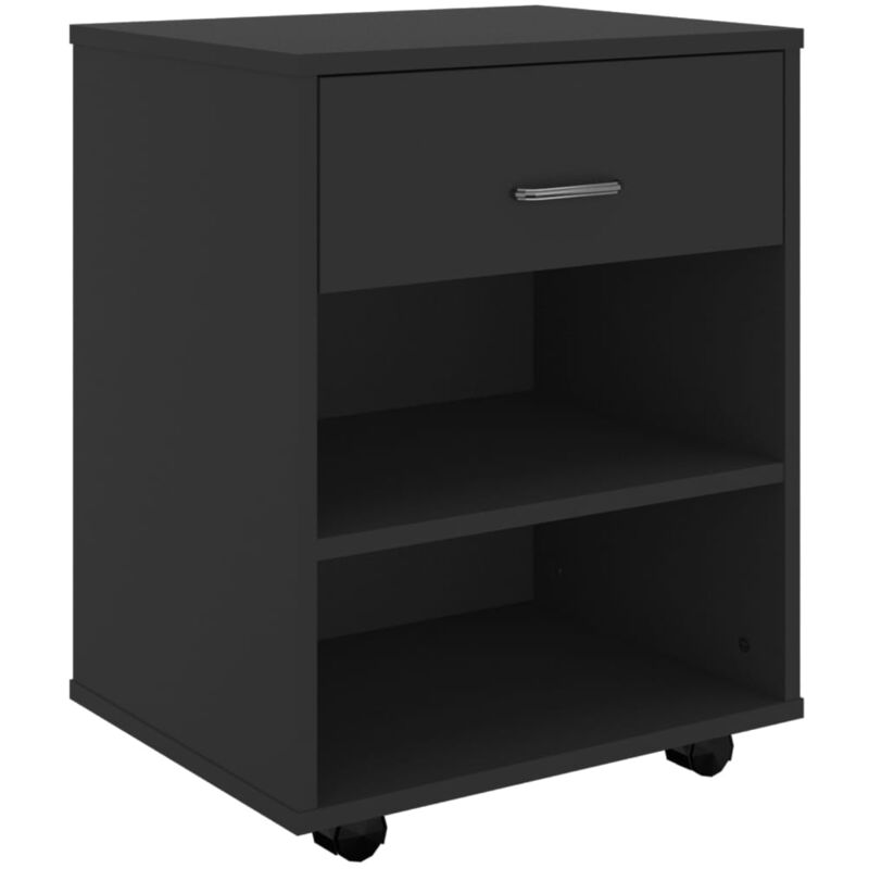 

Armario con ruedas de aglomerado 46x36x59 cm negro - Negro - Vidaxl