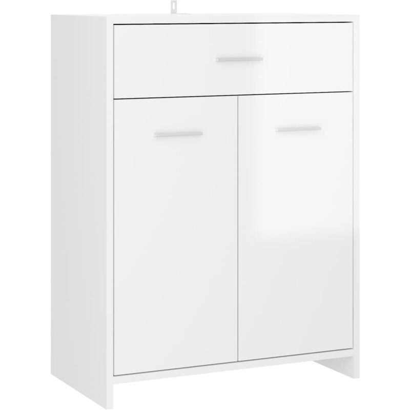 

vidaXL Armario cuarto de baño aglomerado blanco brillante 60x33x80 cm - Blanco