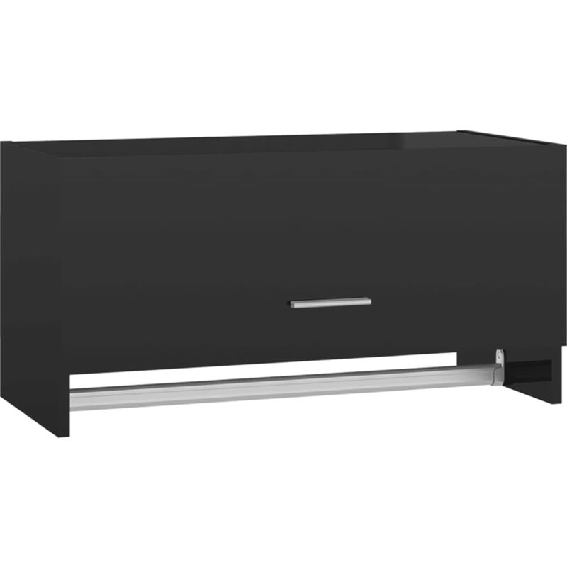

Armario de aglomerado 70x32,5x35 cm negro brillante - Negro - Vidaxl