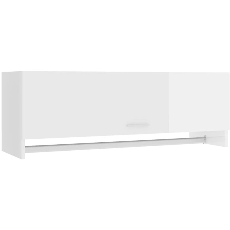 

Armario de aglomerado 100x32,5x35 cm blanco con brillo - Blanco - Vidaxl