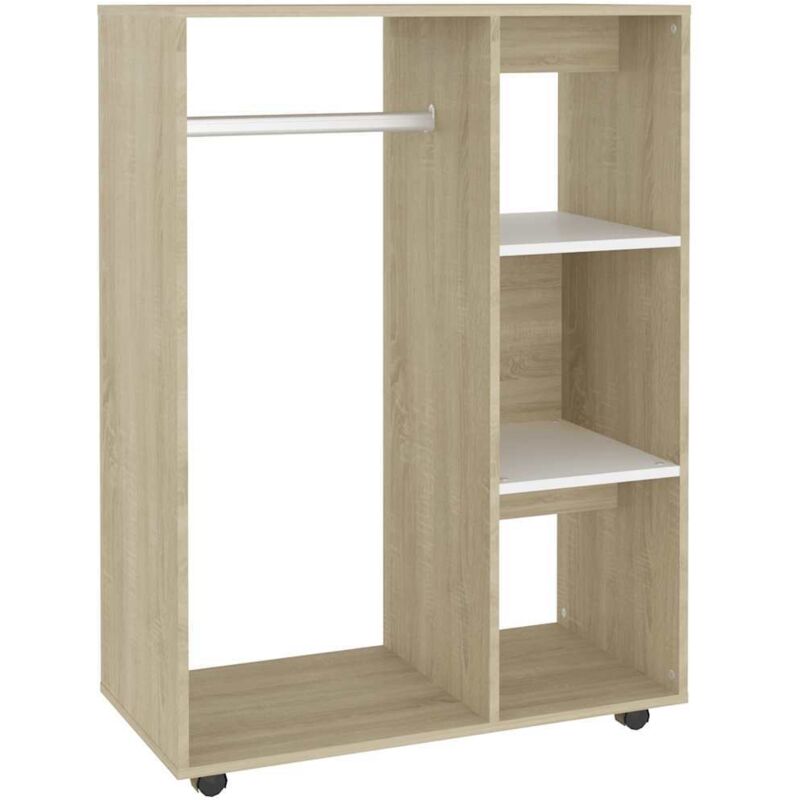 

Armario de aglomerado 80x40x110 cm blanco y roble Sonoma - Blanco - Vidaxl