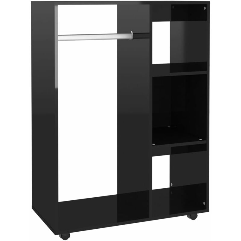 

Armario de aglomerado 80x40x110 cm negro con brillo - Negro - Vidaxl