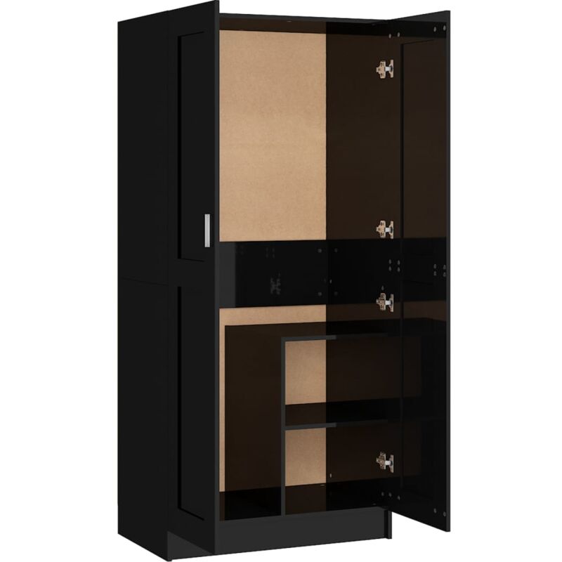 

Armario de aglomerado 82,5x51,5x180 cm negro con brillo - Negro - Vidaxl