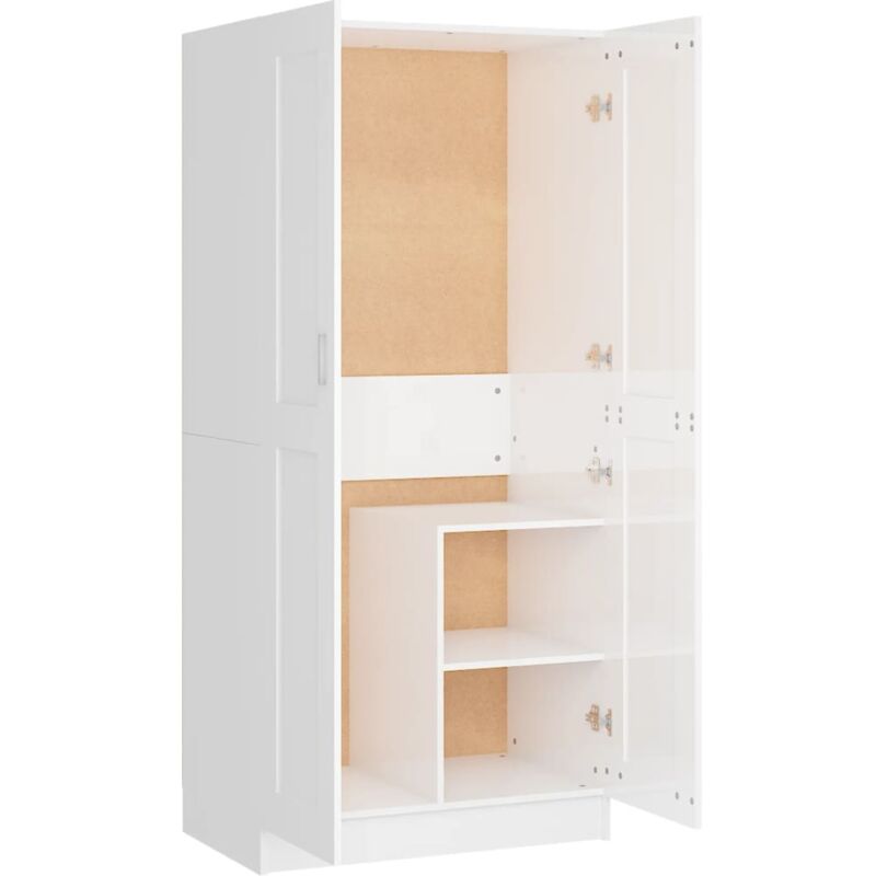 

Armario de aglomerado 82,5x51,5x180 cm blanco brillante - Blanco - Vidaxl