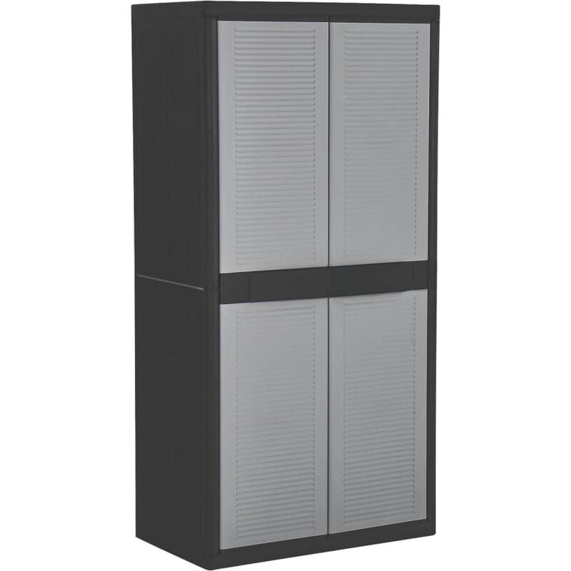 

Armario de almacenaje 2 puertas acero negro y gris 90x54x180 cm - Negro - Vidaxl