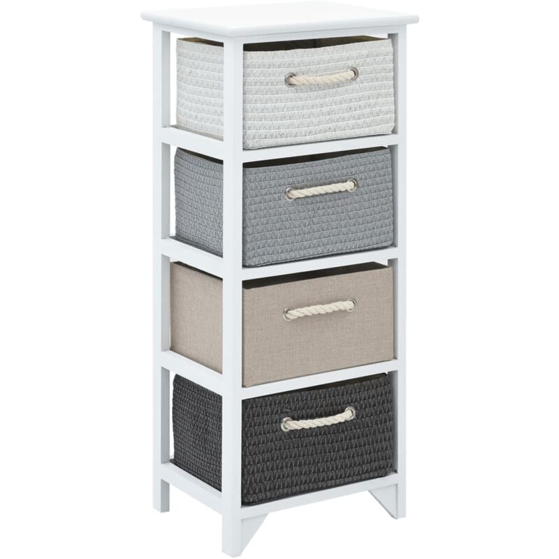

vidaXL Mueble de almacenaje 4 cajones madera - Blanco