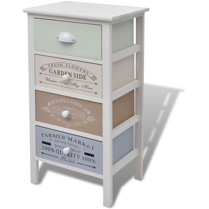 

vidaXL Mueble de Almacenaje Estilo Francés de Madera 38x28x72 cm - Blanco