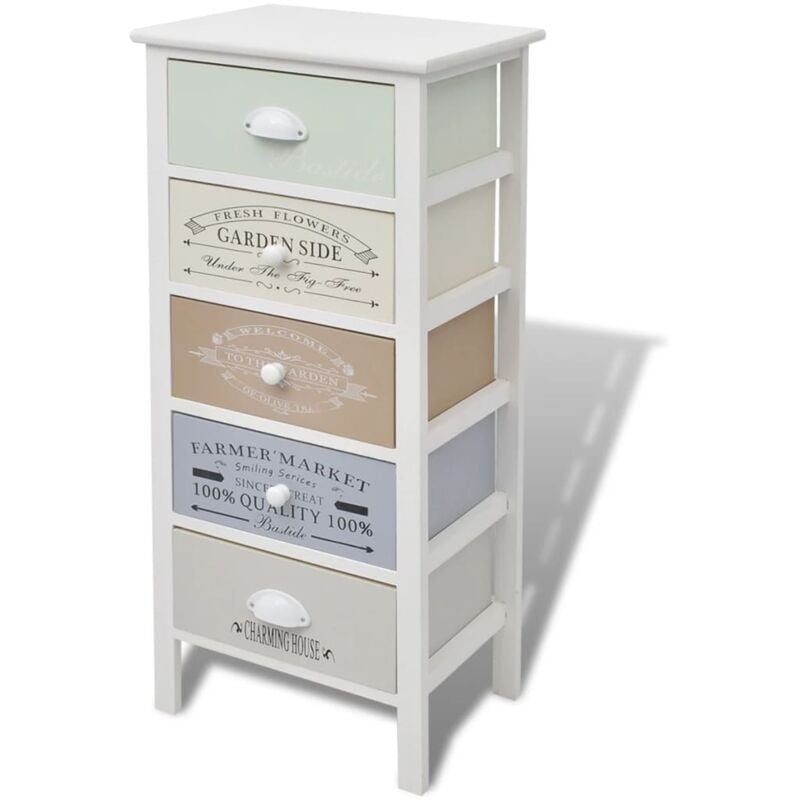

vidaXL Mueble de Almacenaje Estilo Francés de Madera 38x28x86,5 cm - Blanco