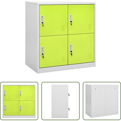 vidaXL Armario de almacenamiento -  Armario taquilla de acero gris claro y verde 90x45x92,5 cm