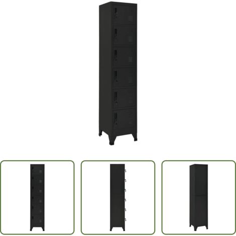 vidaXL Armario de almacenamiento -  Taquilla de acero negro 38x40x180 cm