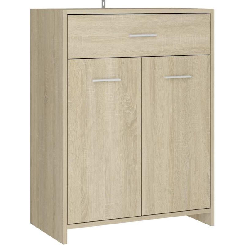 

vidaXL Armario de baño aglomerado roble Sonoma 60x33x80 cm - Marrón