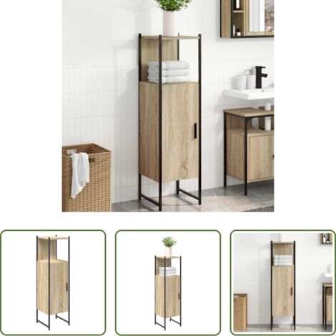 vidaXL Armario de baño beige -  Gabinete de Baño Beige 33 x 33 x 120,5 cm Madera contrachapada