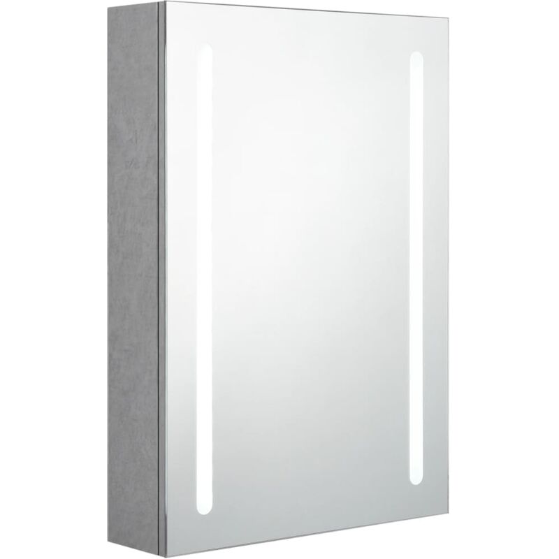 

vidaXL Armario de baño con espejo LED gris hormigón 50x13x70 cm - Gris