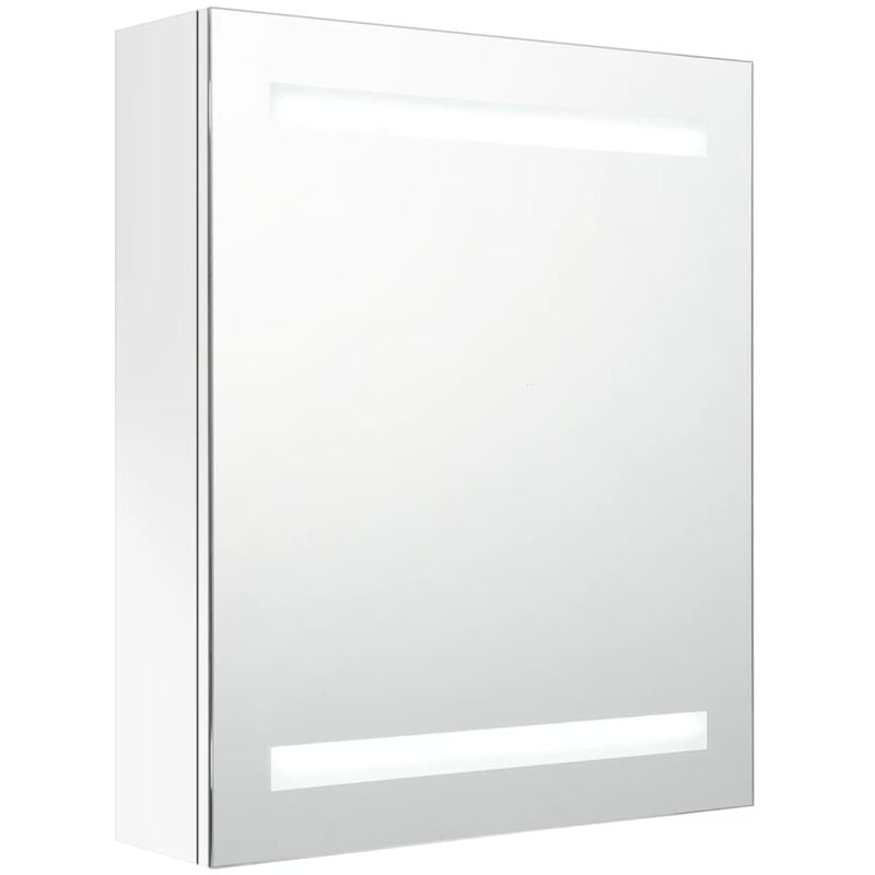 

vidaXL Armario de baño con espejo y LED blanco brillante 50x14x60 cm - Blanco