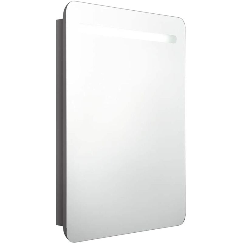 

vidaXL Armario de baño con espejo y LED gris brillante 60x11x80 cm - Gris