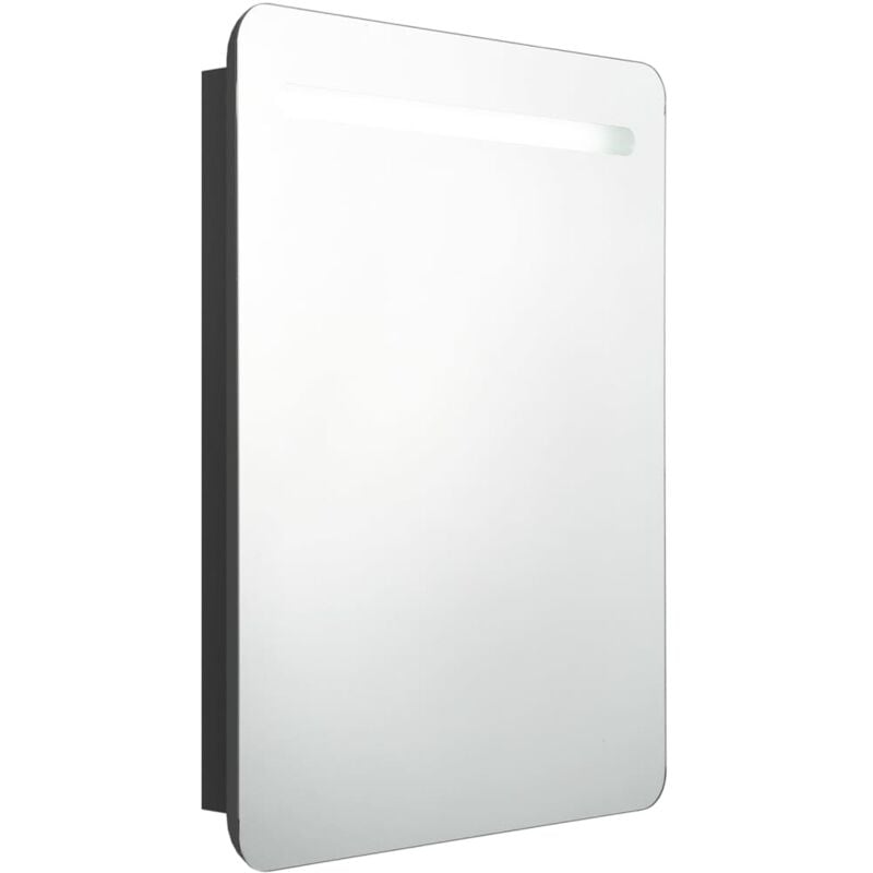 

vidaXL Armario de baño con espejo y LED negro 60x11x80 cm - Negro