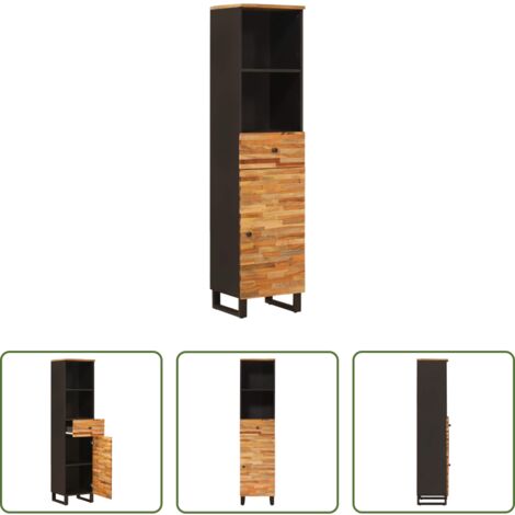vidaXL Armario de baño de madera -  Mueble de Cuarto de Baño Roble artesanal 38 x 33 x 160 cm
