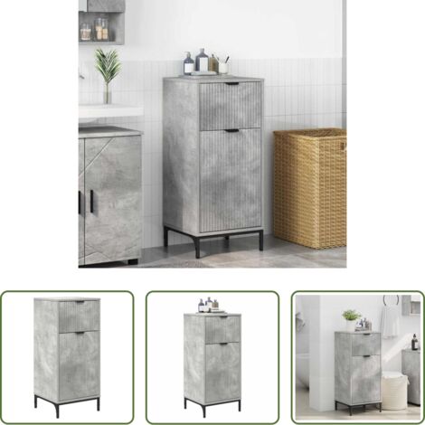 vidaXL Armario de baño moderno -  Gabinete de Baño con cajón Gris Concreto 39,5 x 36 x 88 cm