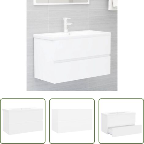 vidaXL Armario de baño -  Mueble con lavabo madera de ingeniería blanco