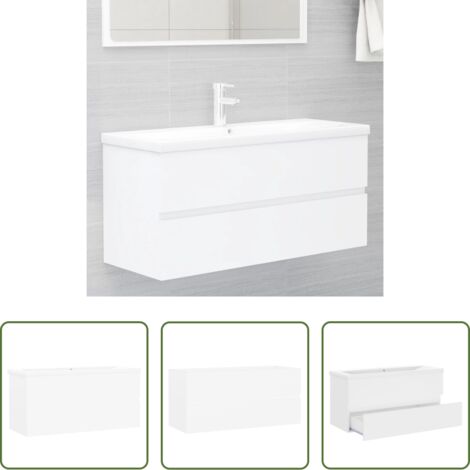 vidaXL Armario de baño -  Mueble con lavabo madera de ingeniería blanco
