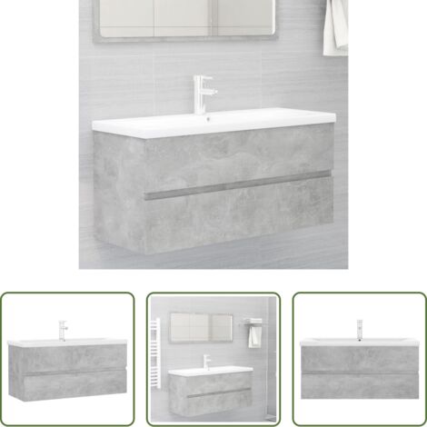 vidaXL Armario de baño -  Mueble con lavabo madera de ingeniería gris hormigón