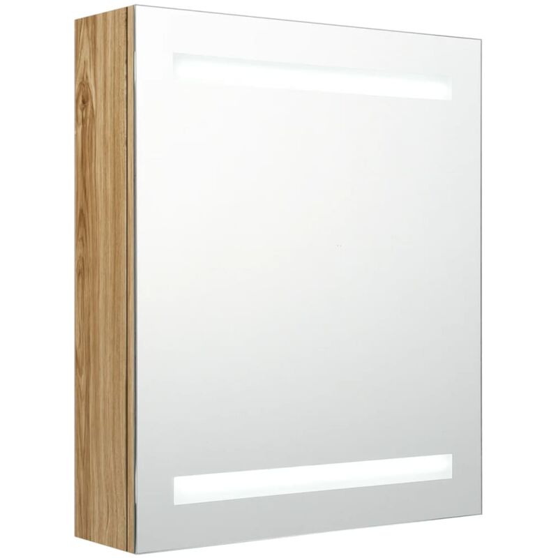 

vidaXL Armario de baño con espejo LED color roble 50x14x60 cm - Marrón