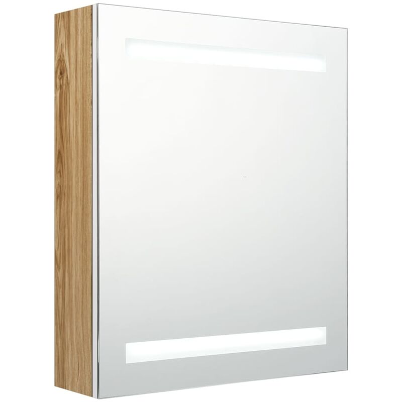 

vidaXL Armario de baño con espejo LED color roble y blanco 50x14x60 cm - Blanco