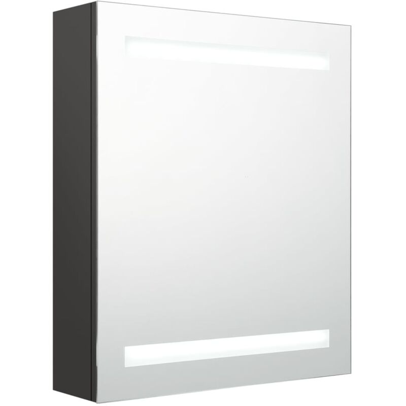 

vidaXL Armario de baño con espejo LED gris antracita 50x14x60 cm - Antracita