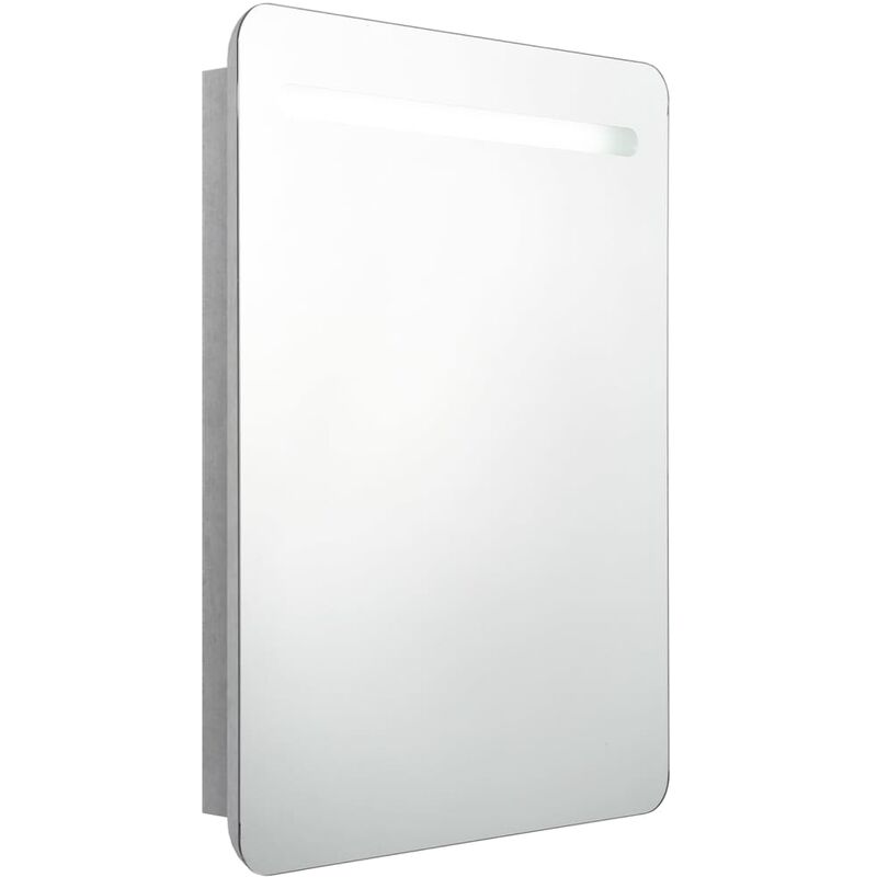 

vidaXL Armario de baño con espejo LED gris hormigón 60x11x80 cm - Gris