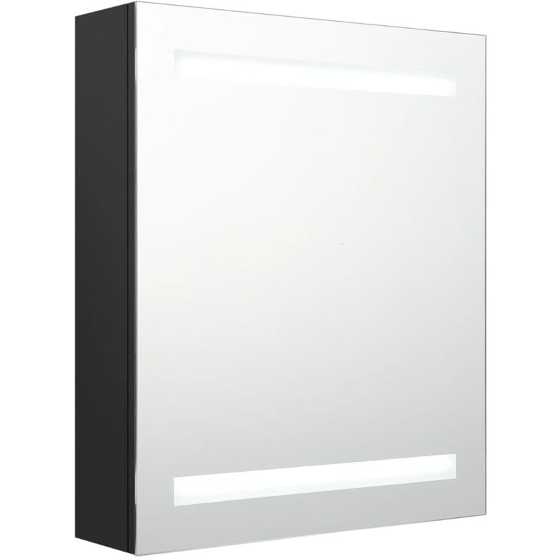 

vidaXL Armario de baño con espejo LED negro 50x14x60 cm - Negro