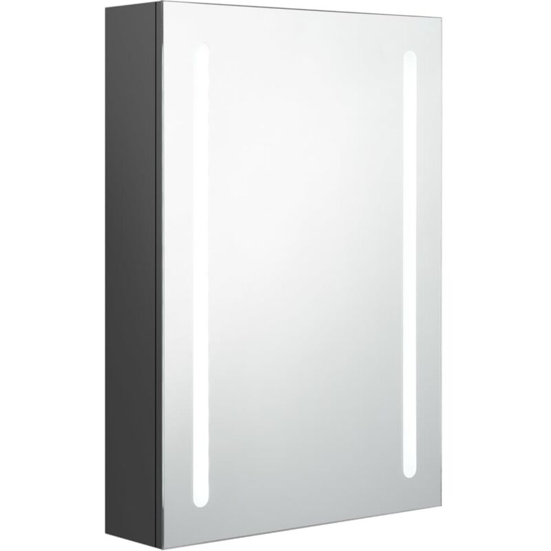 

vidaXL Armario de baño con espejo y LED gris 50x13x70 cm - Gris