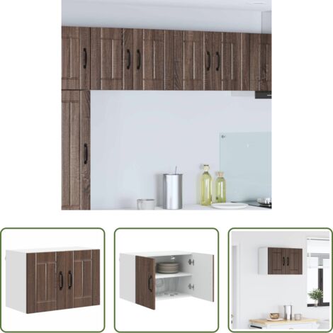 vidaXL Armario de cocina con puerta -  Armario de cocina mural con puerta Roble Marrón 60 x 31 x 40 cm