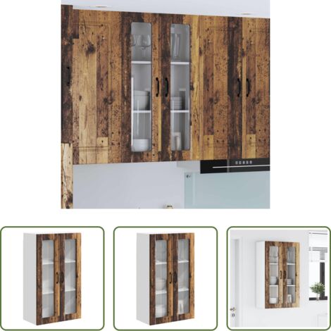 vidaXL Armario de cocina de madera -  Armario de cocina mural Madera vieja 60 x 31 x 100 cm