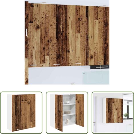 vidaXL Armario de cocina moderno -  Mueble colgante con puerta Madera vieja 80 x 31 x 100 cm