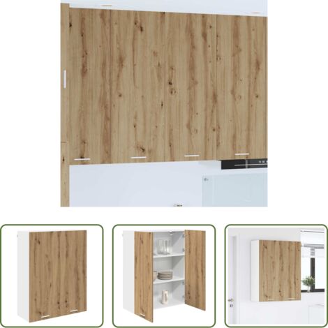 vidaXL Armario de cocina moderno -  Mueble colgante con puerta Roble artesanal 80 x 31 x 100 cm