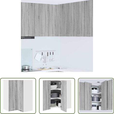 vidaXL Armario de cocina moderno -  Mueble colgante Gris Sonoma y 57 x 57 x 80 cm