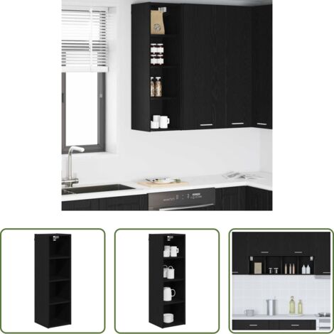 vidaXL Armario de cocina moderno -  Mueble colgante Roble Negro 30 x 29,5 x 100 cm