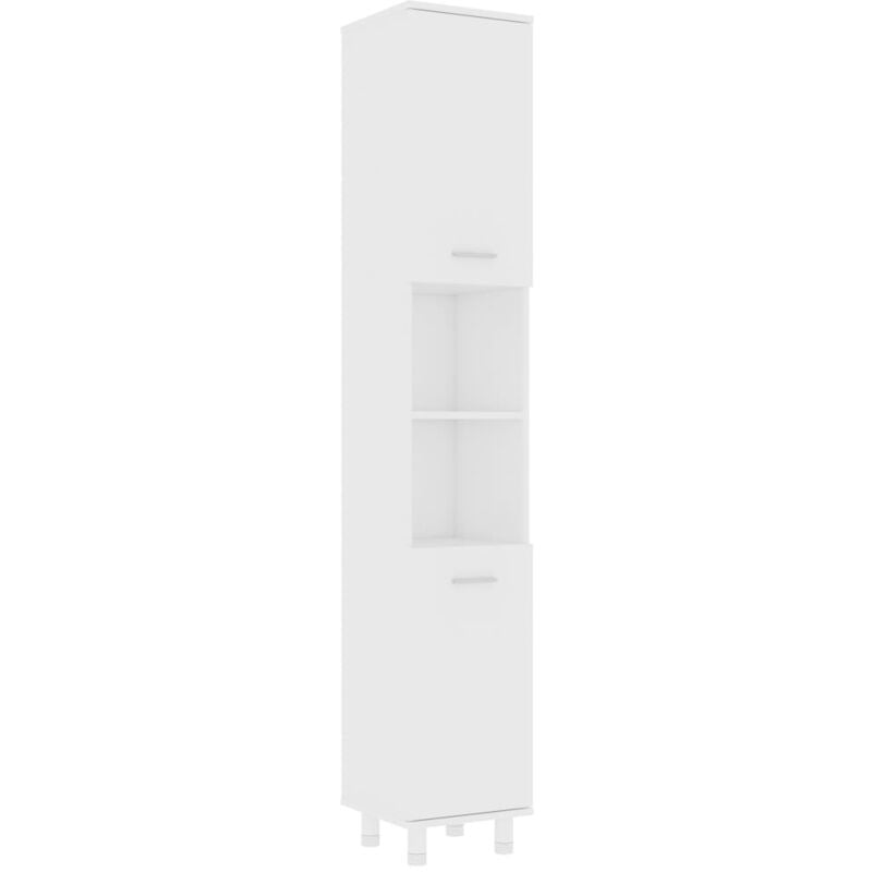 

Armario de cuarto de baño aglomerado blanco 30x30x179 cm - Blanco - Vidaxl