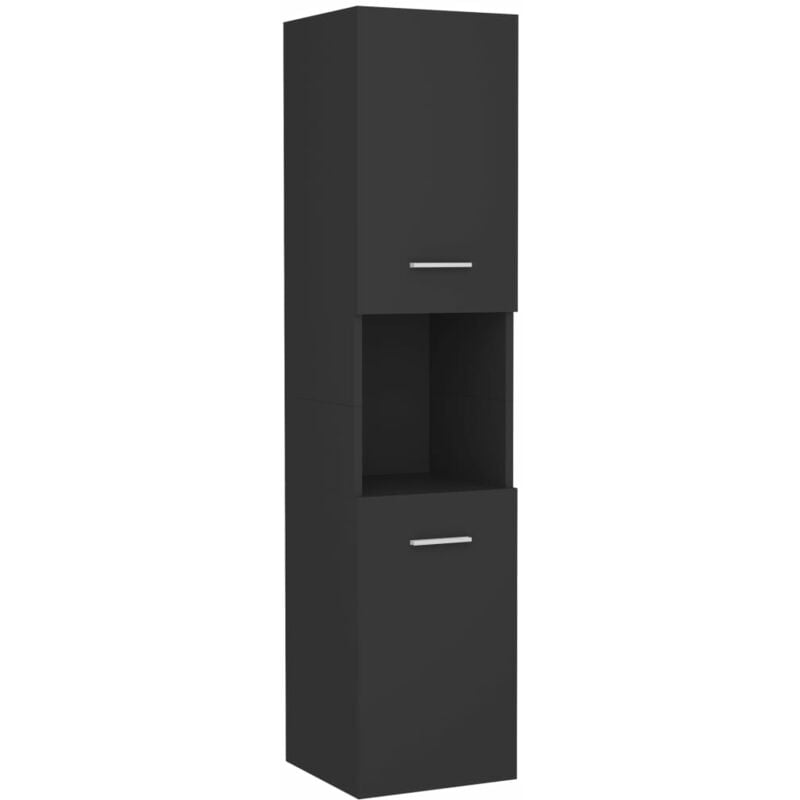 

Armario de cuarto de baño aglomerado gris 30x30x130 cm - Gris - Vidaxl