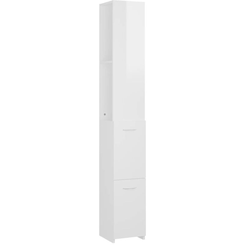

vidaXL Armario de cuarto de baño aglomerado blanco 25x25x170 cm - Blanco