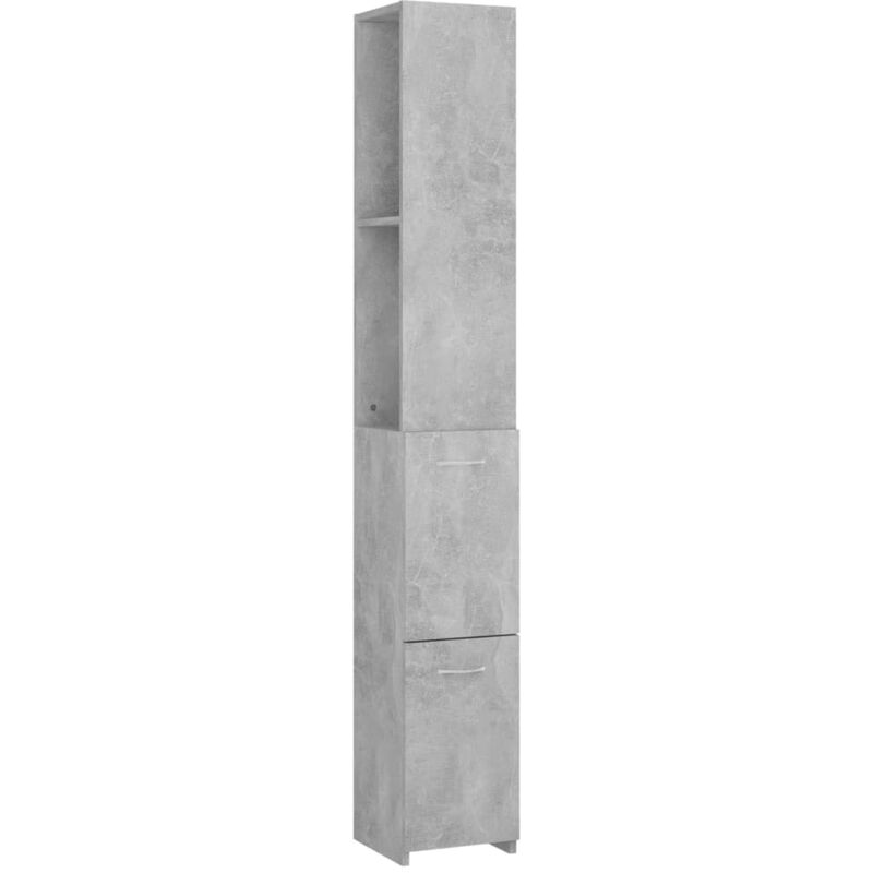 

vidaXL Armario de cuarto de baño aglomerado gris hormigón 25x25x170 cm - Gris